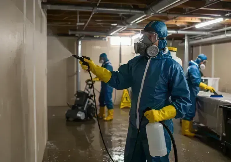 Basement Sanitization and Antimicrobial Treatment process in Mattoon, IL