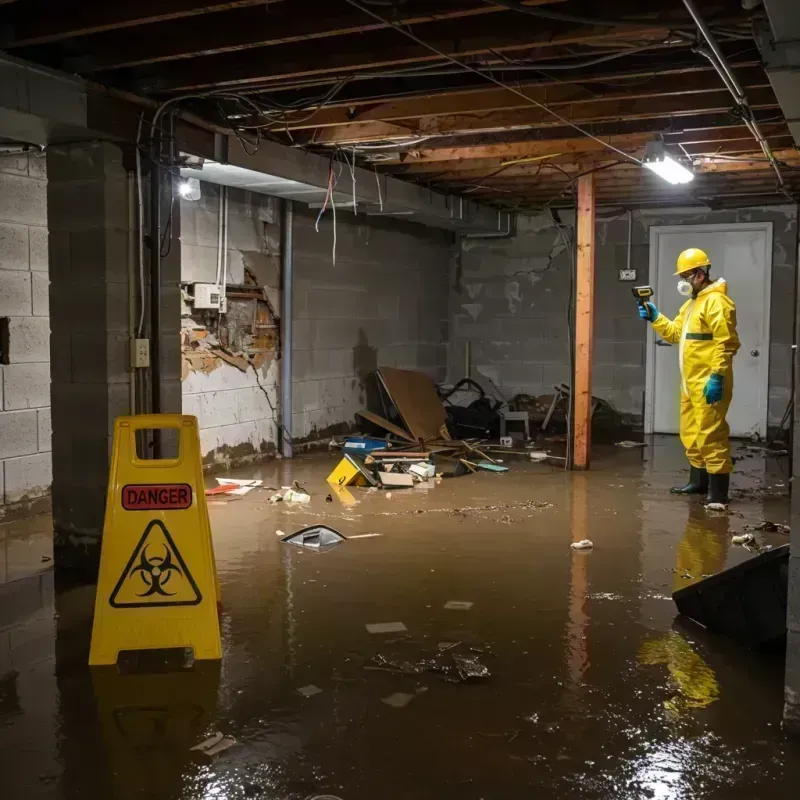 Flooded Basement Electrical Hazard in Mattoon, IL Property